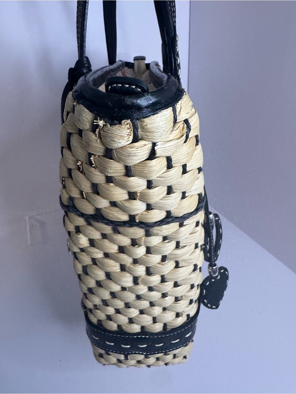 #388 Brighton Straw Shoulder Bag w/ Charms - Picture 5 of 16